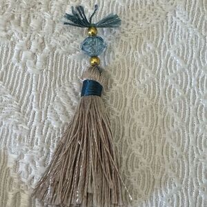 20 Gold Tassels w/teal blue accents for Arts Crafts Upholstery Jewelry Bedding A